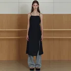 sheer slit layered ops (black)