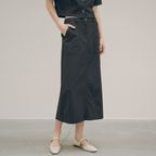 SIST9035 나일론 반밴딩 스커트_Black