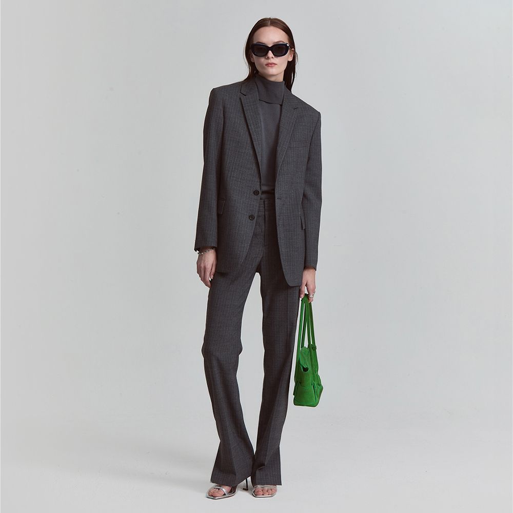 [DE BASE] GENDERLESS WOOL SINGLE BREASTED JACKET_GRAY STRIPE - 감도 깊은 취향 ...