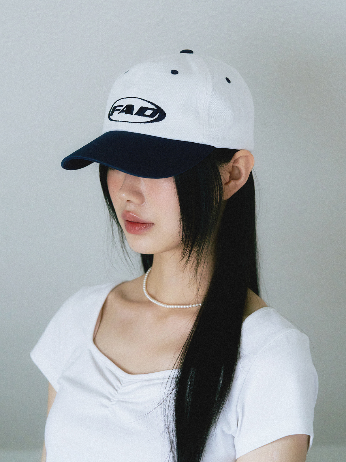 FAD OG LOGO BALL CAP (WHITE/NAYY) - 감도 깊은 취향 셀렉트샵 29CM