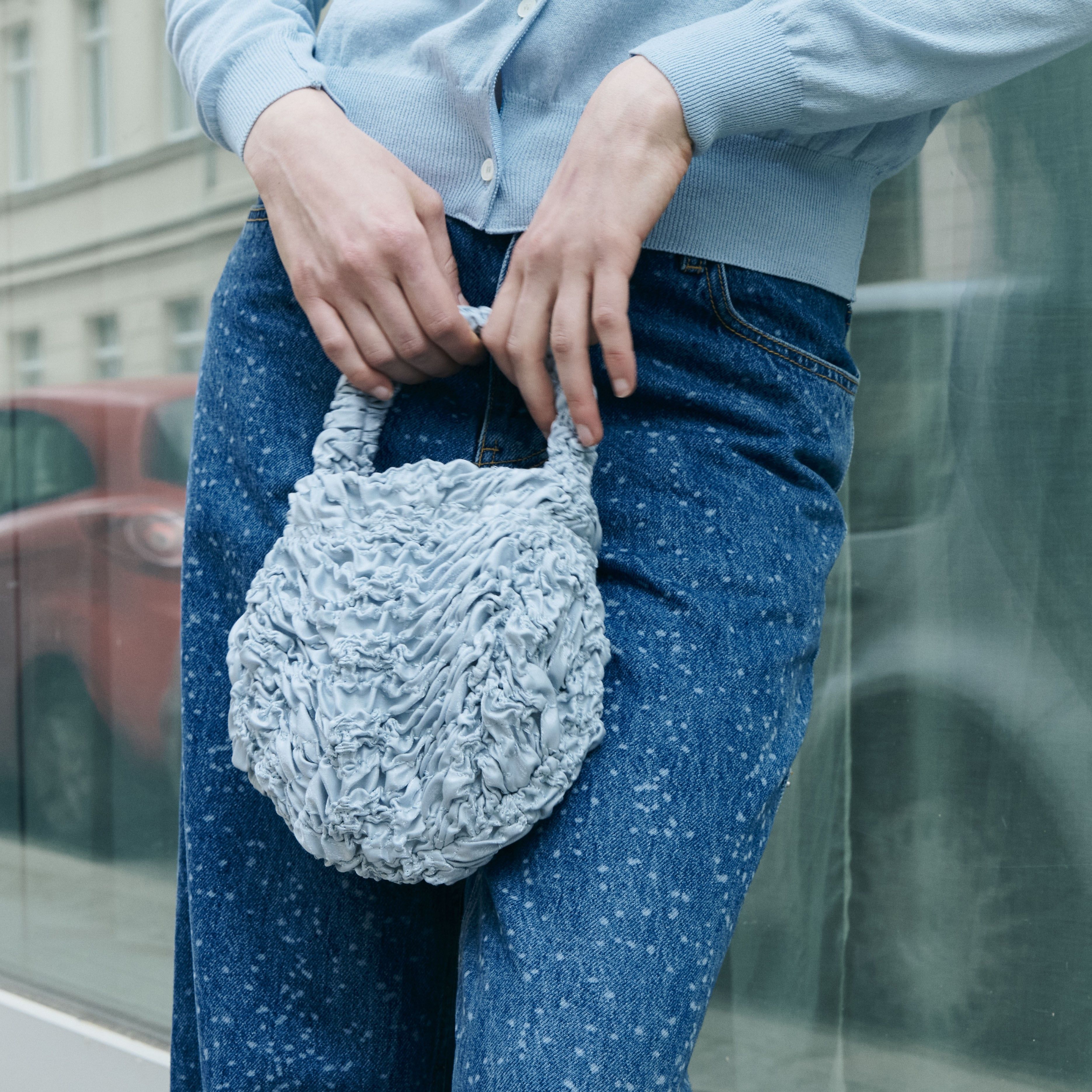 WRINKLE PUMPKIN HANDLE BAG (3色) [韓国29CM限定アイテム] Kreepsville 666 Black Pumpkin Glitter Heart Purse Bag