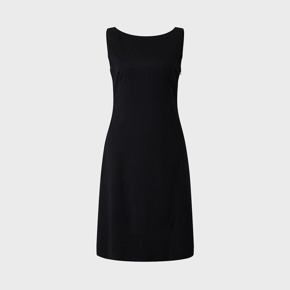 black linen sleeveless dress Stylish wrinkled – SooLinen Black Tweed Mini Dress My Height is:Tall (5'7