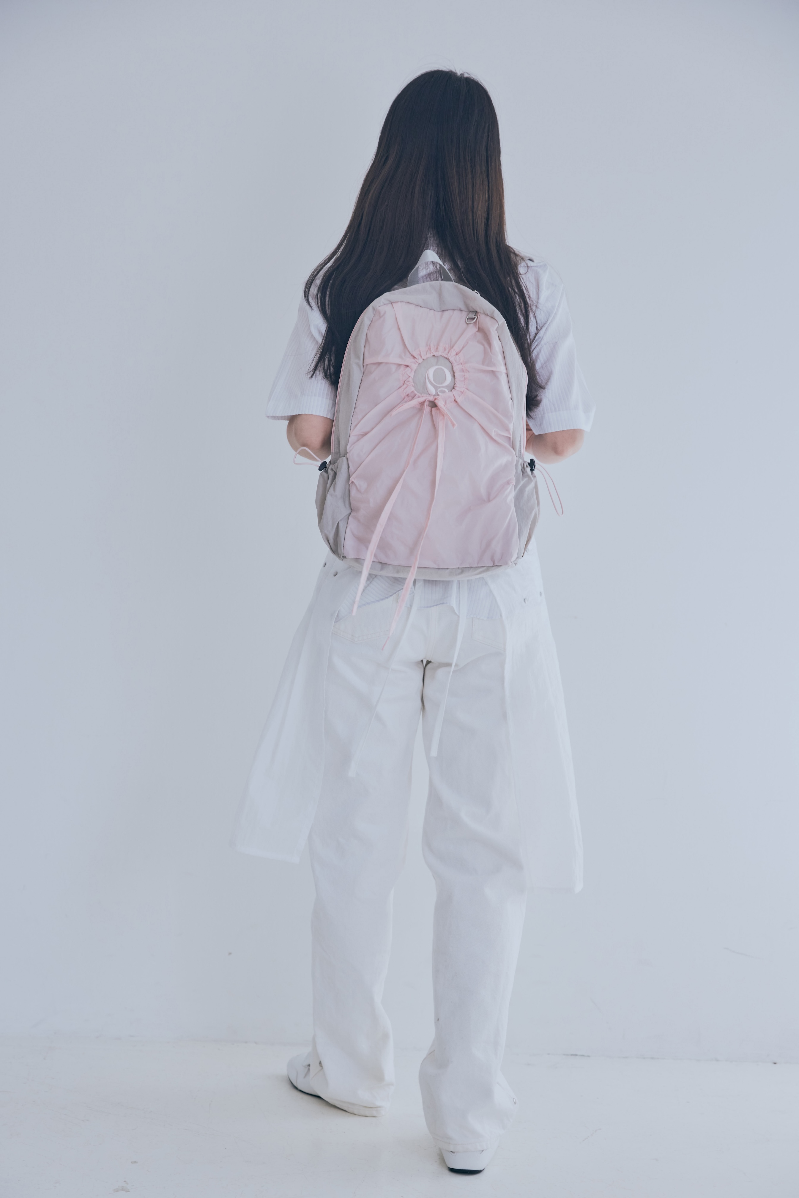 [POIE] hole string PO backpack (pink gray) ★韓國 hole string po backpack (pink grey) - poie | 60% - Asian
