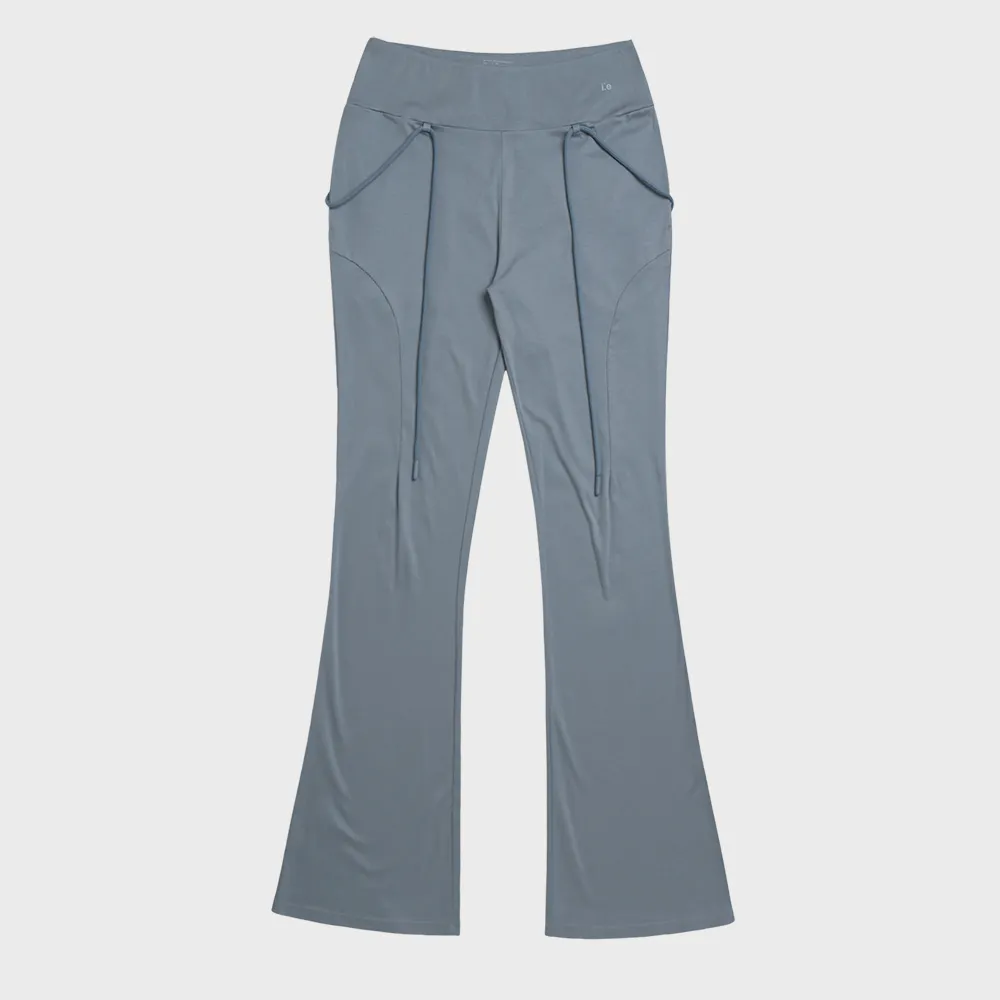 SHIRRING SPANDEX SLIM BOOTS CUT PANTS - BOKASHI BROWN - 감도