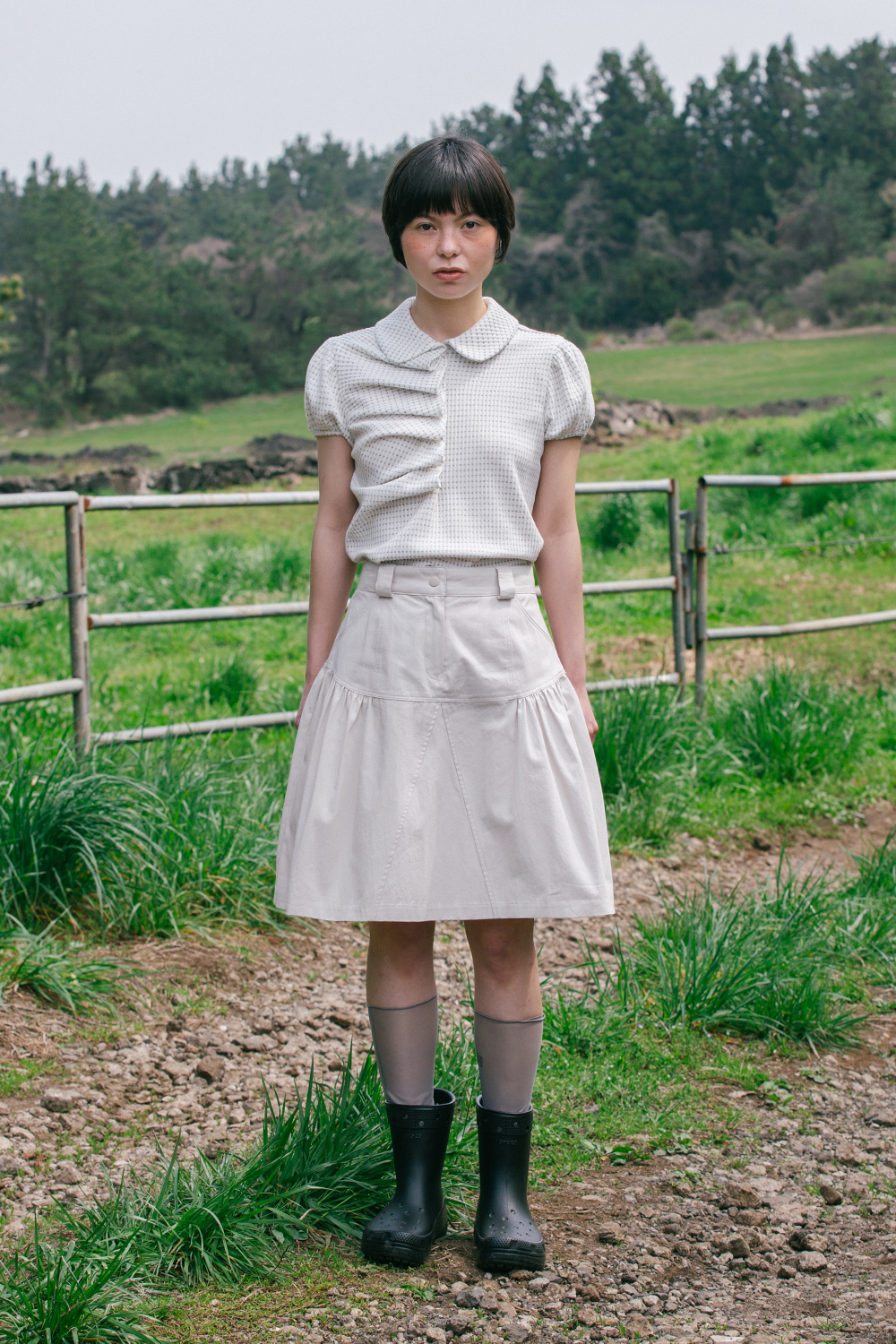 スカート OHESHIO layered midi skirt OHESHIO layered midi skirt