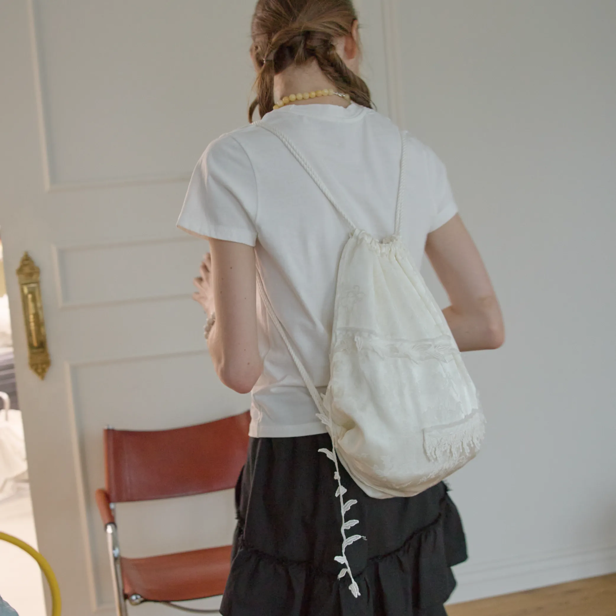 【NOFFICIALNOFFICE】FAKE LEATHER DRAWSTRING BAG NOFFICIALNOFFICE】FAKE LEATHER DRAWSTRING BAG