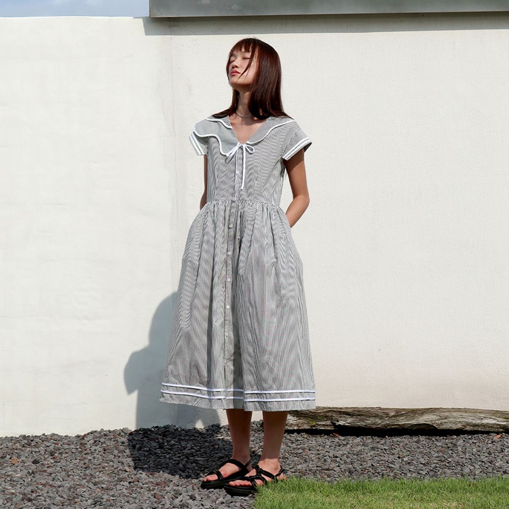 Sadie Midi Dress-B&W Stripe - 감도 깊은 취향 셀렉트샵 29CM
