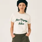 세터 로고 자수 보야지 반팔 티셔츠 파인 그린