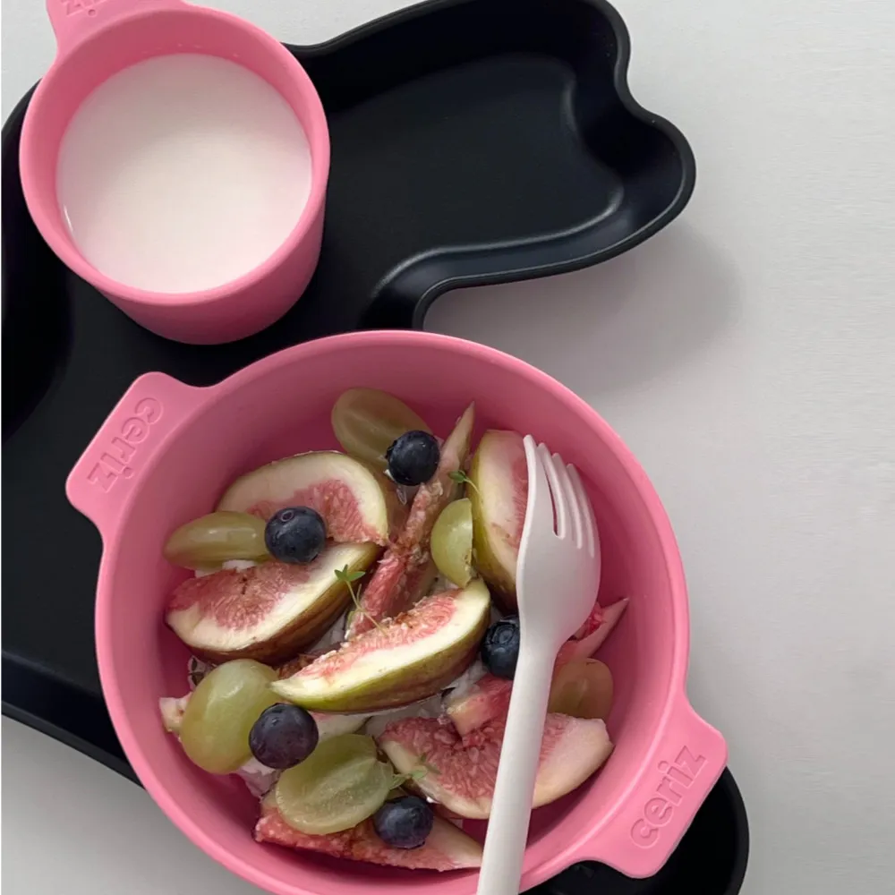 아이들 핑크 식기