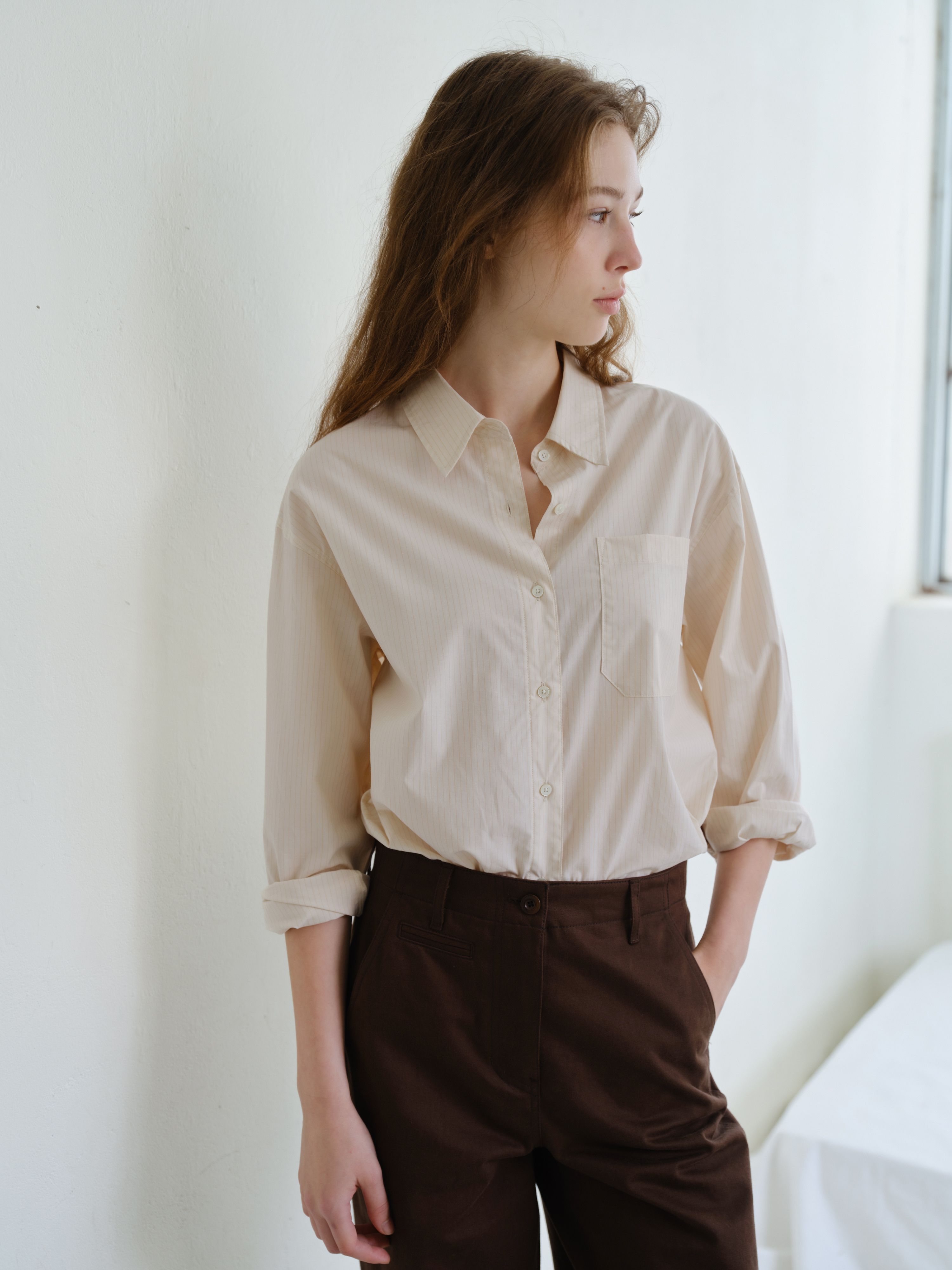 シャツ HUECLOSET Overfit Balloon Stripe Shirt ASCLO Overfit Balloon Stripe Shirt (2color) - ASCLO