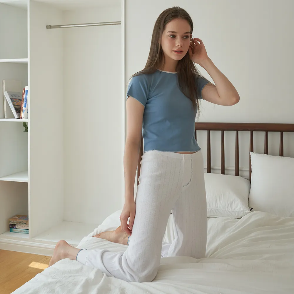CHIFFON LAYERED JOGGER PANTS FRILL_BLACK
