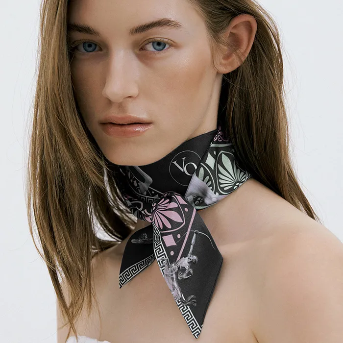 CD Twilly Mini Scarf 105cm Black Mulberry Silk 957049