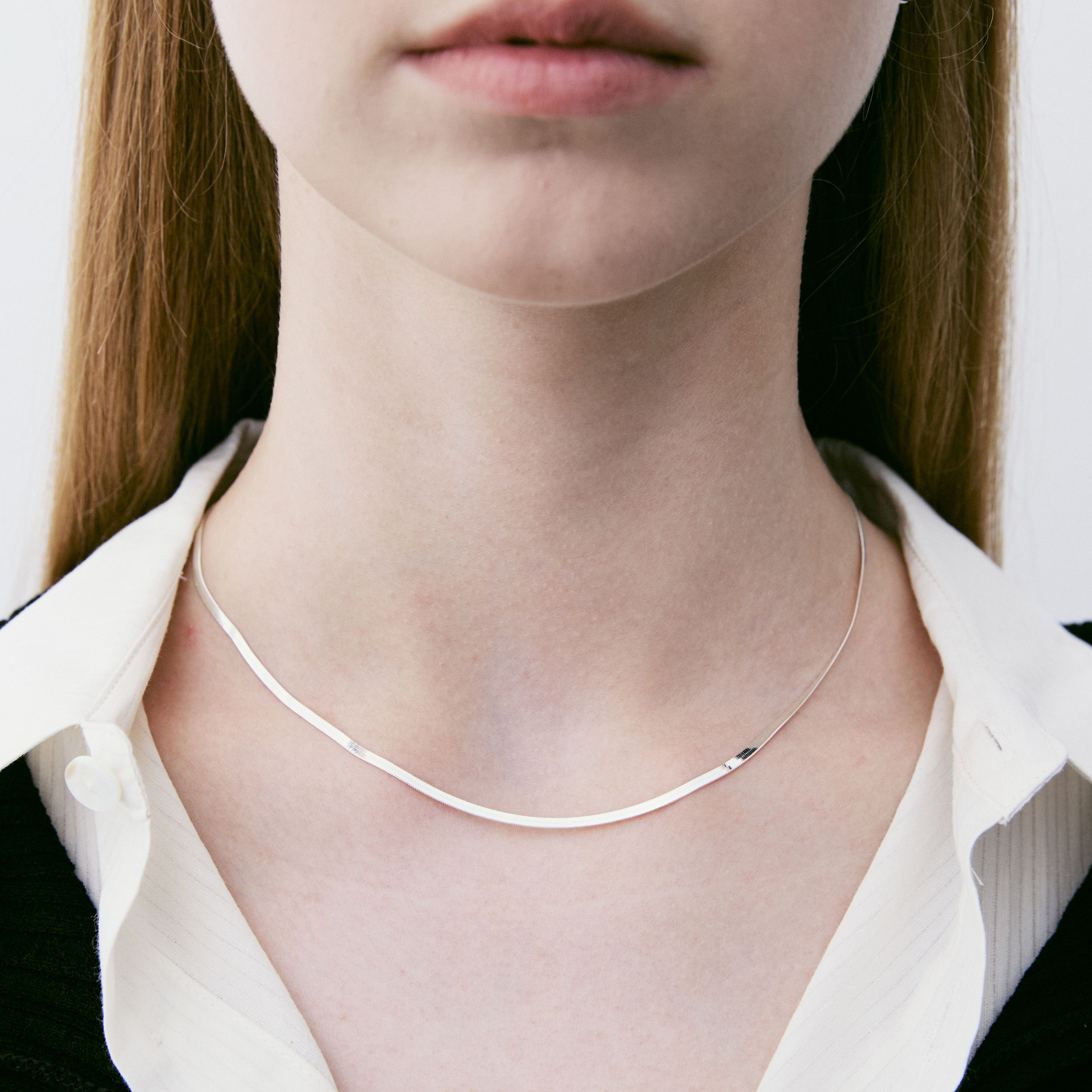 ☆TATIANA☆ SILVER925 Flat bold Snake Chain Necklace NZ2038 MUSINSA | TATIANA (SILVER925) Flat bold Snake Chain Necklace