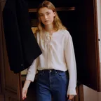 tencel eyelet shirt blouse (cream)