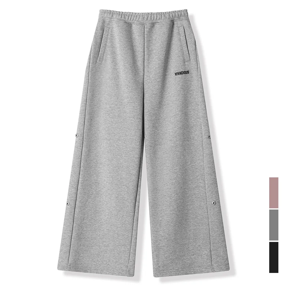 Neutral wide banding pants-3col