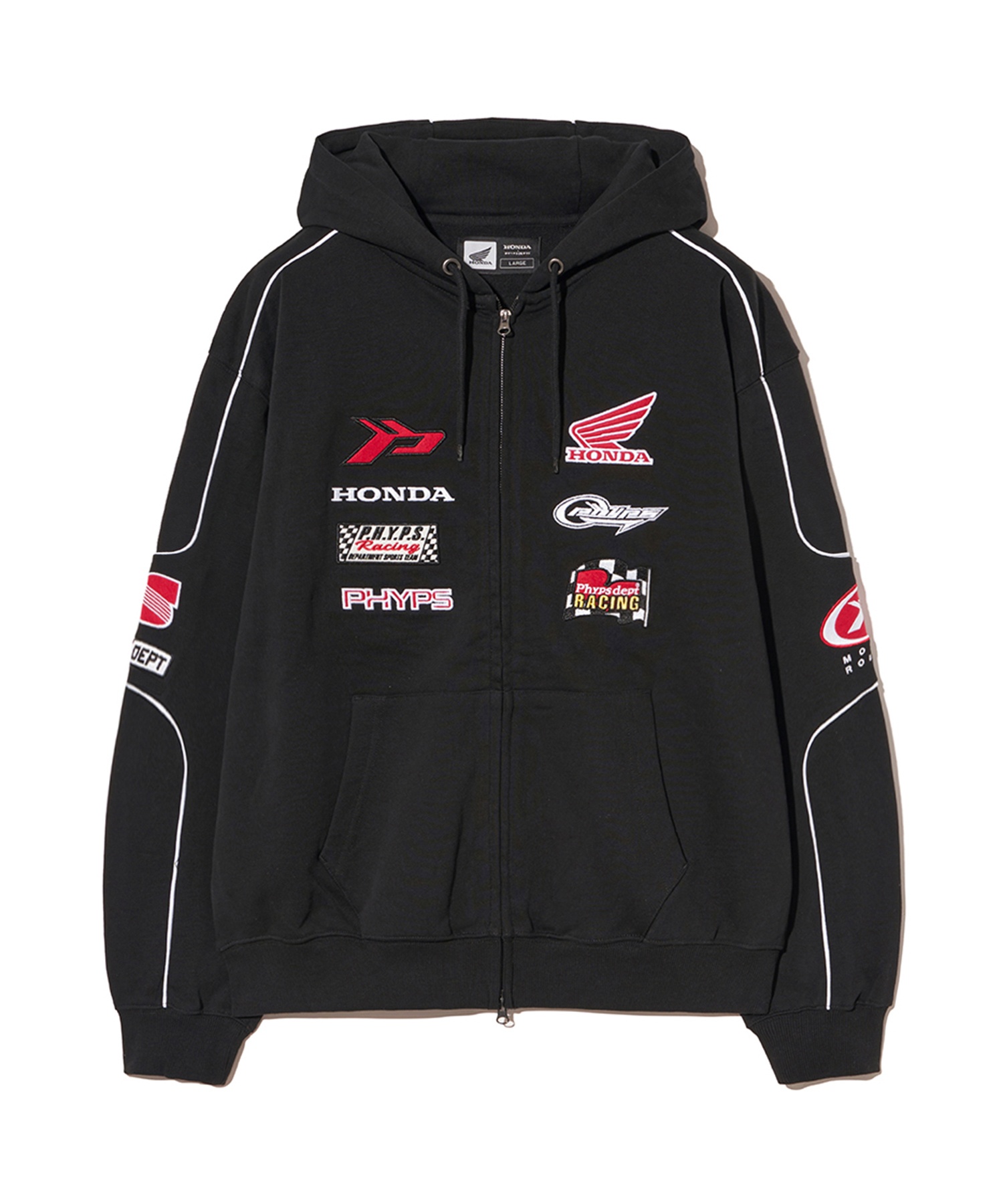 Honda Multi Graphic Patch Hoodie Zip up Black 29CM