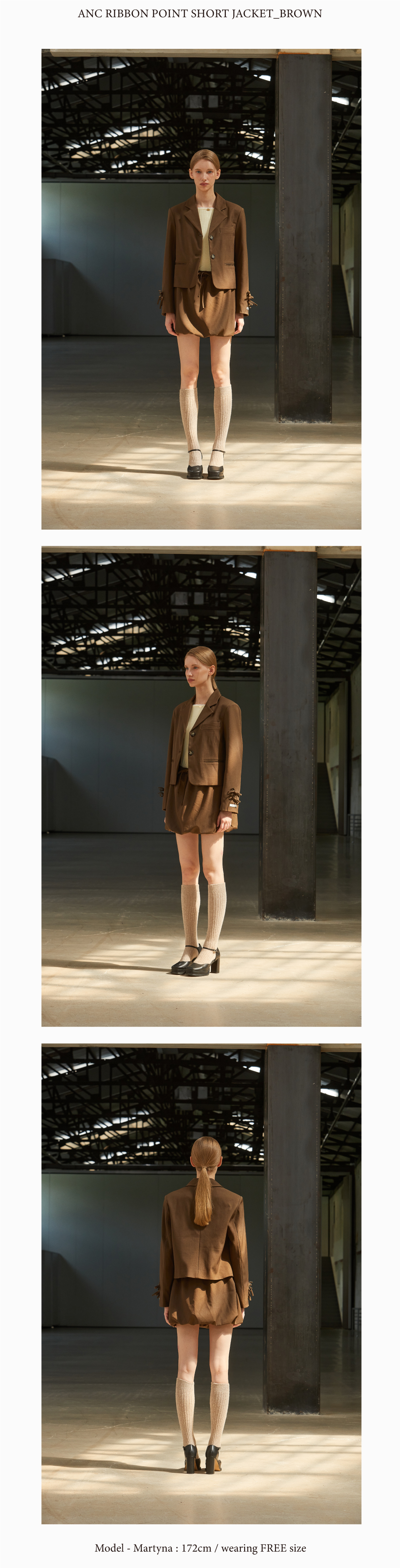 ★ANOETIC★ RIBBON POINT SHORT JACKET_BROWN RIBBON POINT SHORT JACKET_BROWN - 감도 깊은 취향 셀렉트샵 29CM