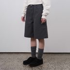 BERMUDA COTTON PANTS, CHARCOAL