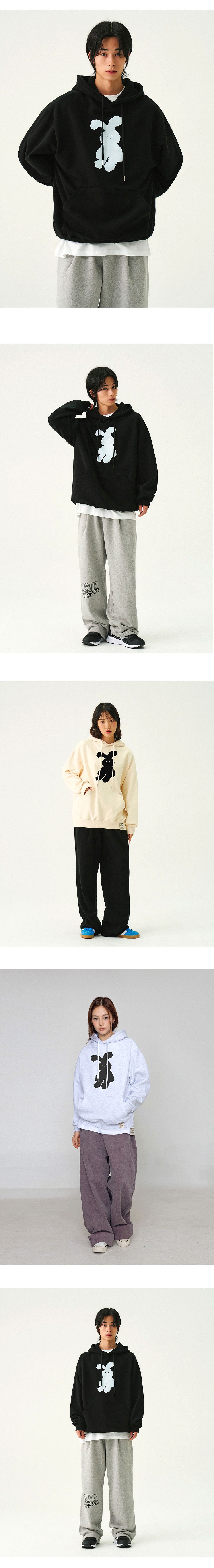 MUSINSA | GRAVER [UNISEX] Big Rabbit Hoodie_Cream