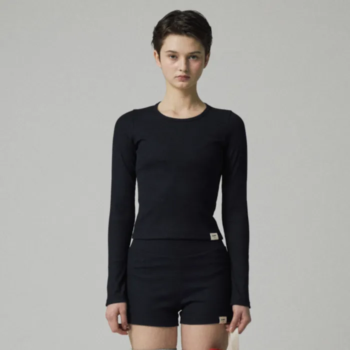 G CLASSIC RIB CREW NECK LONG SLEEVE (BLACK) - 감도 깊은 취향