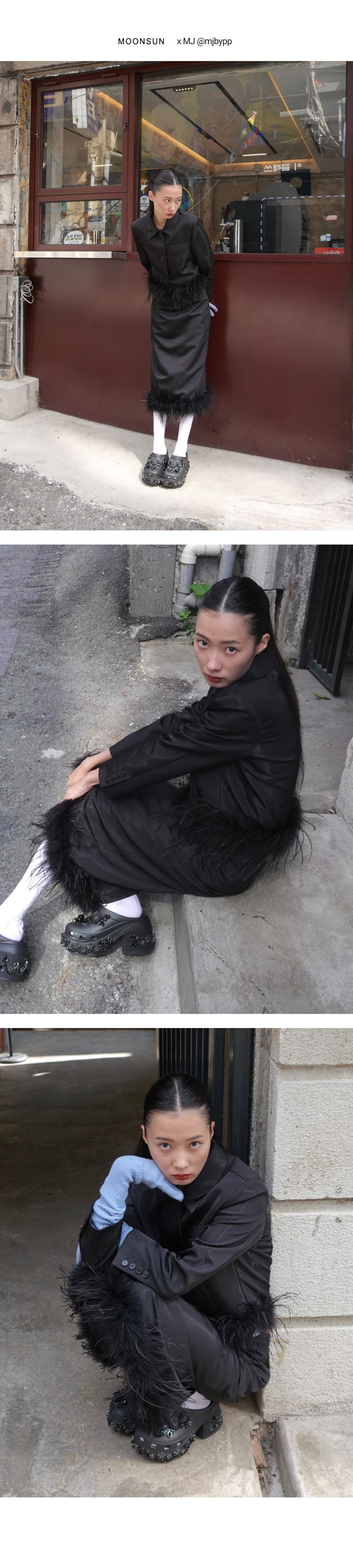 MOONSUN ■ MJ S2 Ostrich Hair Crop Jacket MUSINSA | MOONSUN MJ S2 Ostrich Hair Crop Jacket / Black