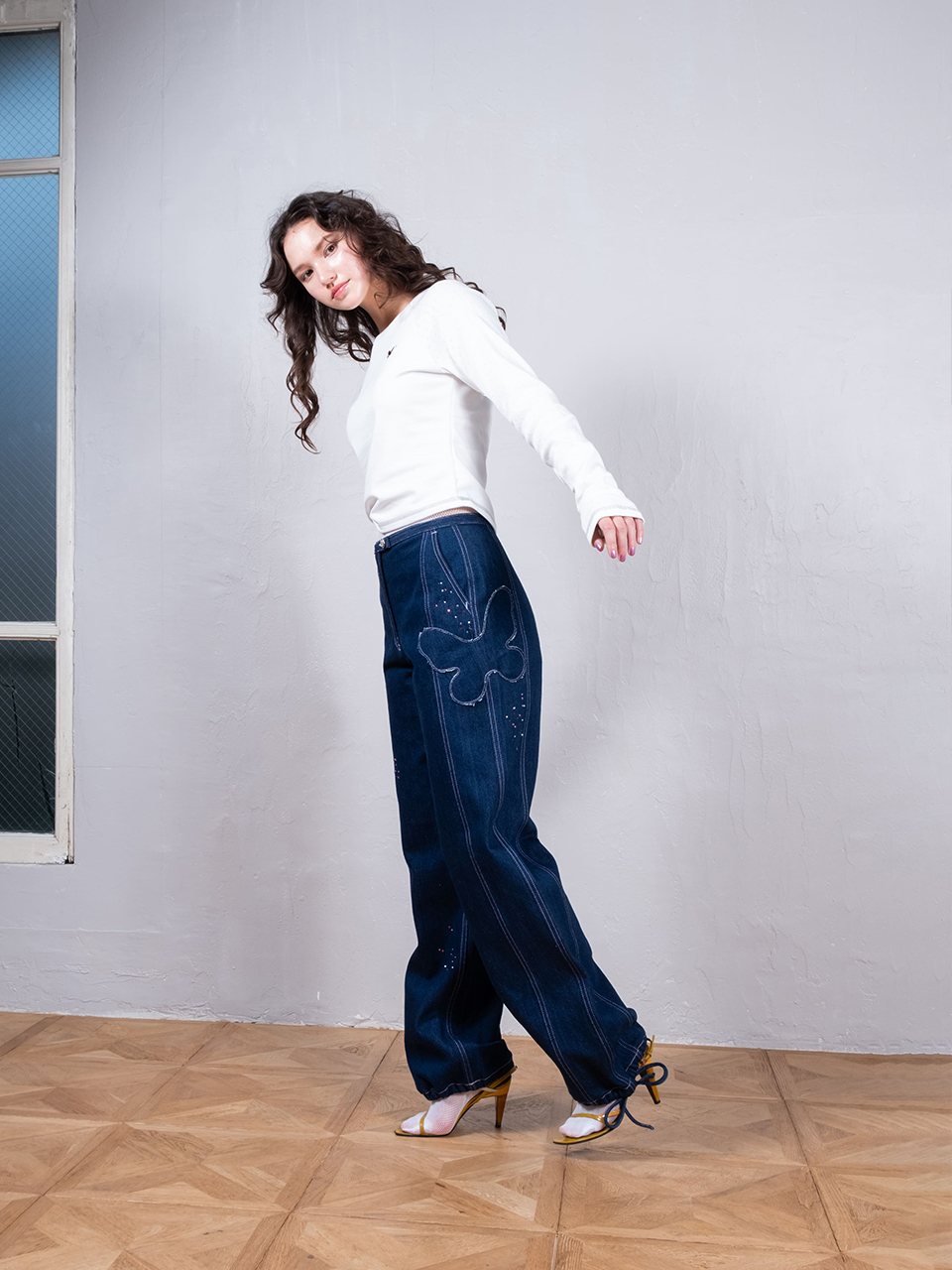＊韓国＊［NAVIVERSE］Twinkle Navi Denim Pants 2color 2size Twinkle Navi Denim Pants_Indigo - naviverse