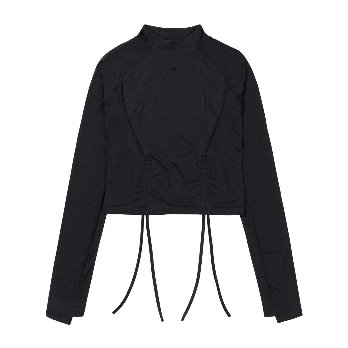 CROP STRING LONG SLEEVE TEE (BLACK) - 감도 깊은 취향 셀렉트샵 29CM