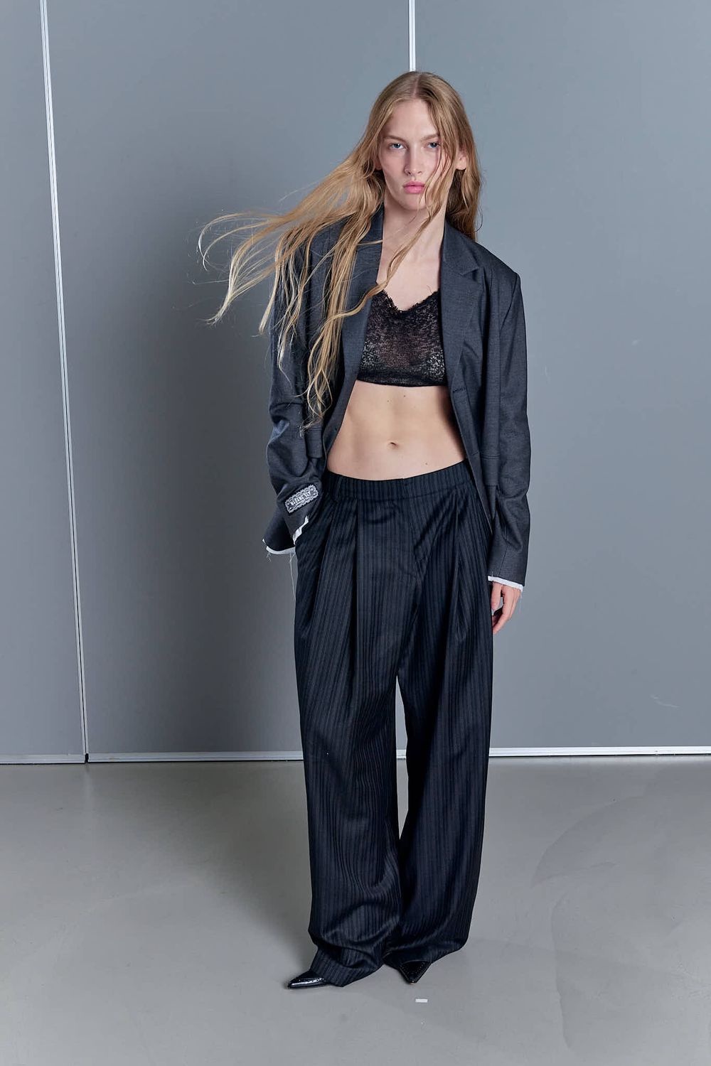 2000아카이브스(2000ARCHIVES) OVERSIZED RAW EDGE JACKET (GREY 