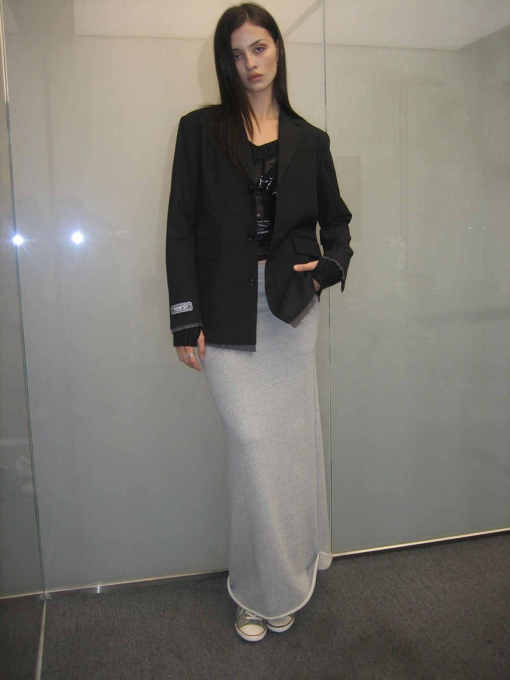 OVERSIZED RAW EDGE JACKET (BLACK) - 2000 Archives