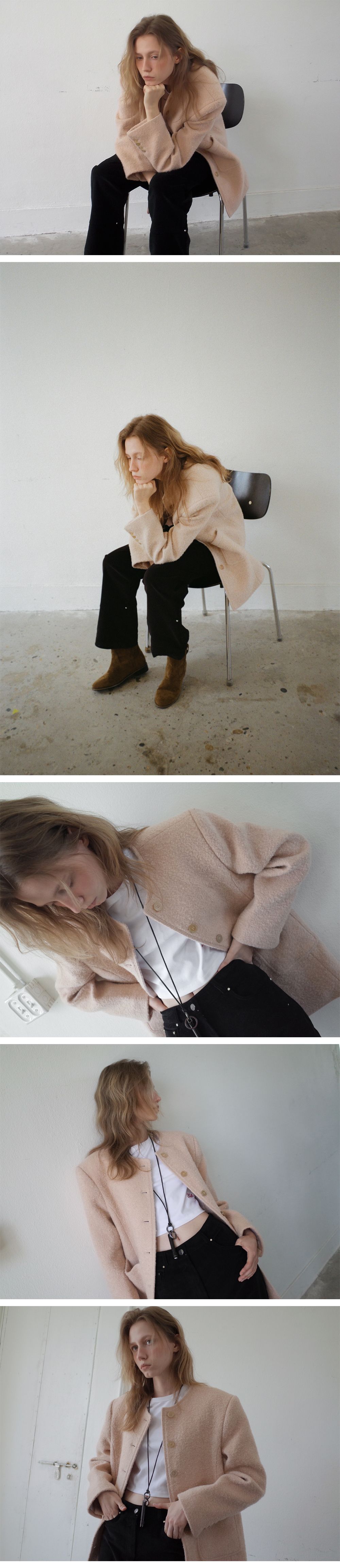 【FOETO】MAGNOLIA OVERFIT TWEED JACKET Magnolia overfit tweed jacket (pink) - 감도 깊은 취향 셀렉트