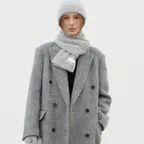 [15차] Snug Wool Knit Muffler - Melange Grey