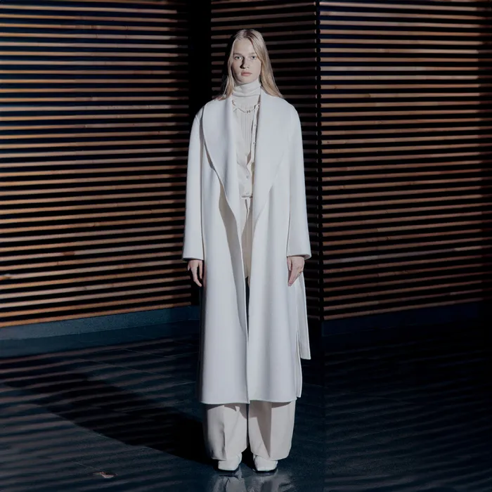[3차][장윤주 착용][ANGORA 20%] ANNA Angora Shawl Collar Handmade Coat_Ecru ...