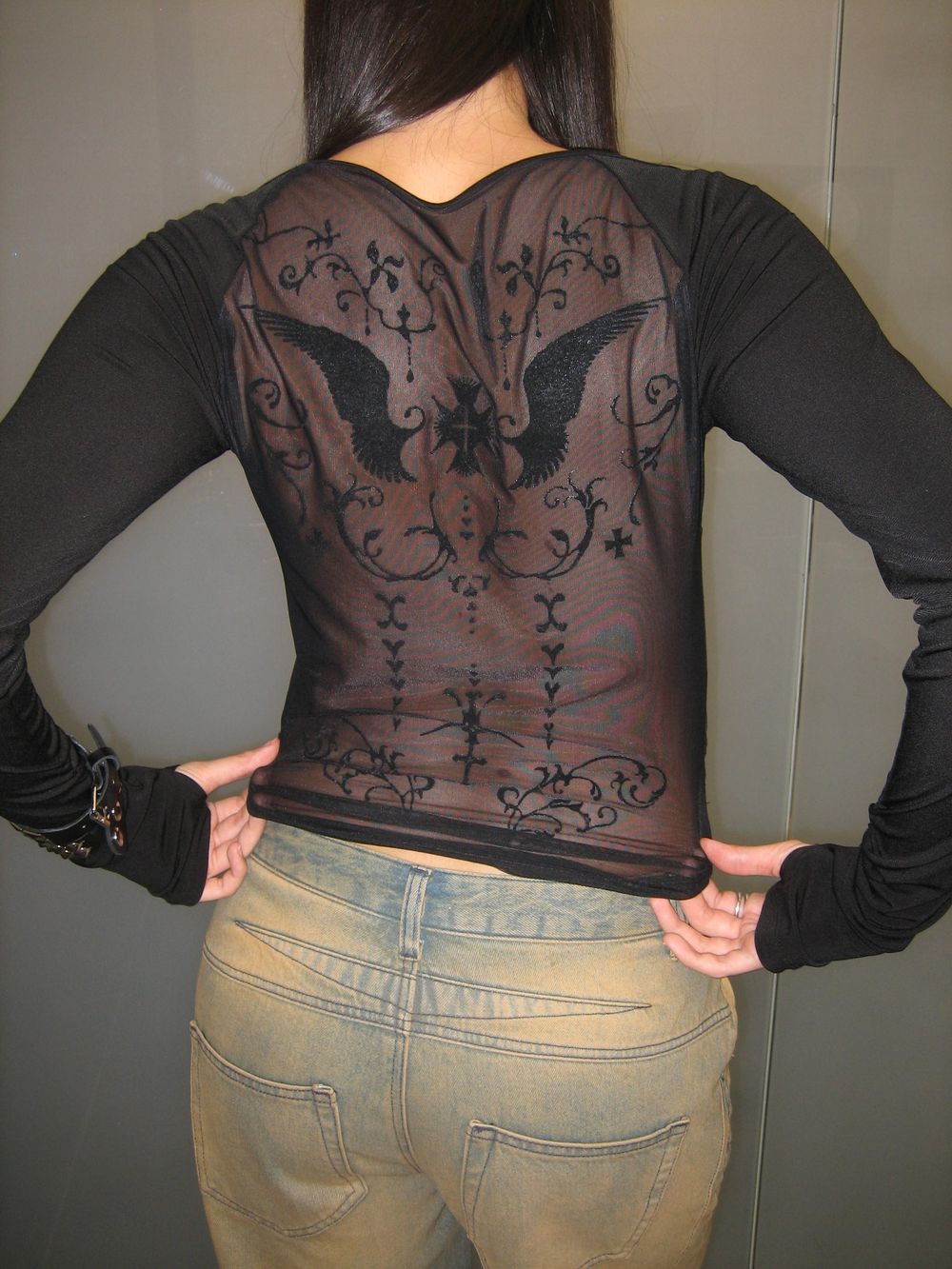 Tシャツ・カットソー 2000ARCHIVES FAIRY BACK MESH TOP 4BNY365 MUSINSA | 2000ARCHIVES FAIRY BACK MESH TOP (BLACK)