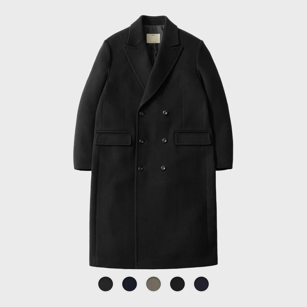ジャケット・アウター Lamb Wool Melton Balmacaan Riders Coat Kurni CULLNI Lamb Wool Melton Balmacaan Riders Coat Long