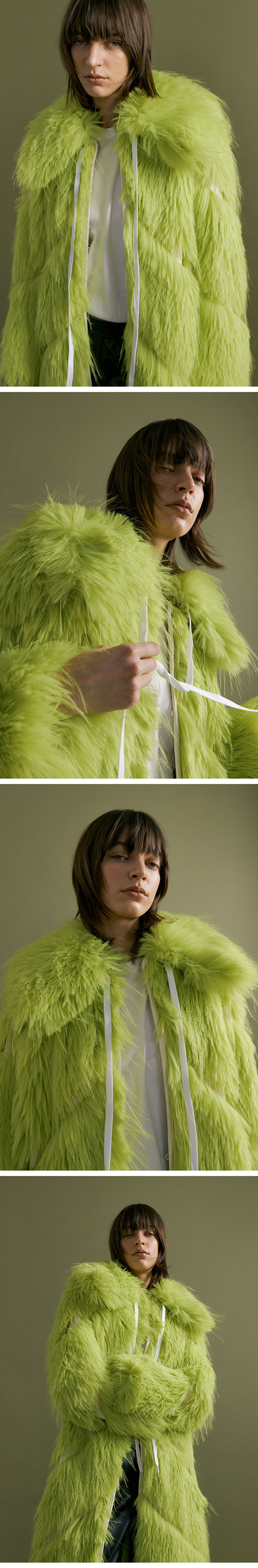 マフラー・ストール MOLLIOLLI MU fur collar ribbon muffler kiwi Designer fashion, Seoul-fully created | W Concept