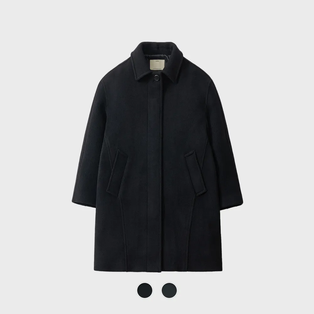 Kurni CULLNI Lamb Wool Melton Balmacaan Riders Coat Long
