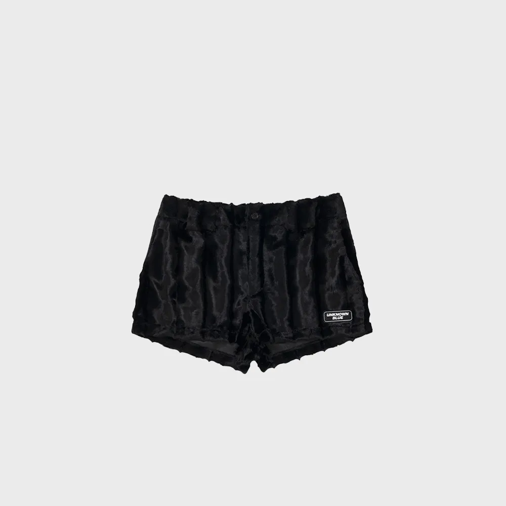 [UNKNOWN BLUE] MICRO MINI PANTS (BLACK FUR) - 감도 깊은 취향 셀렉트샵 29CM