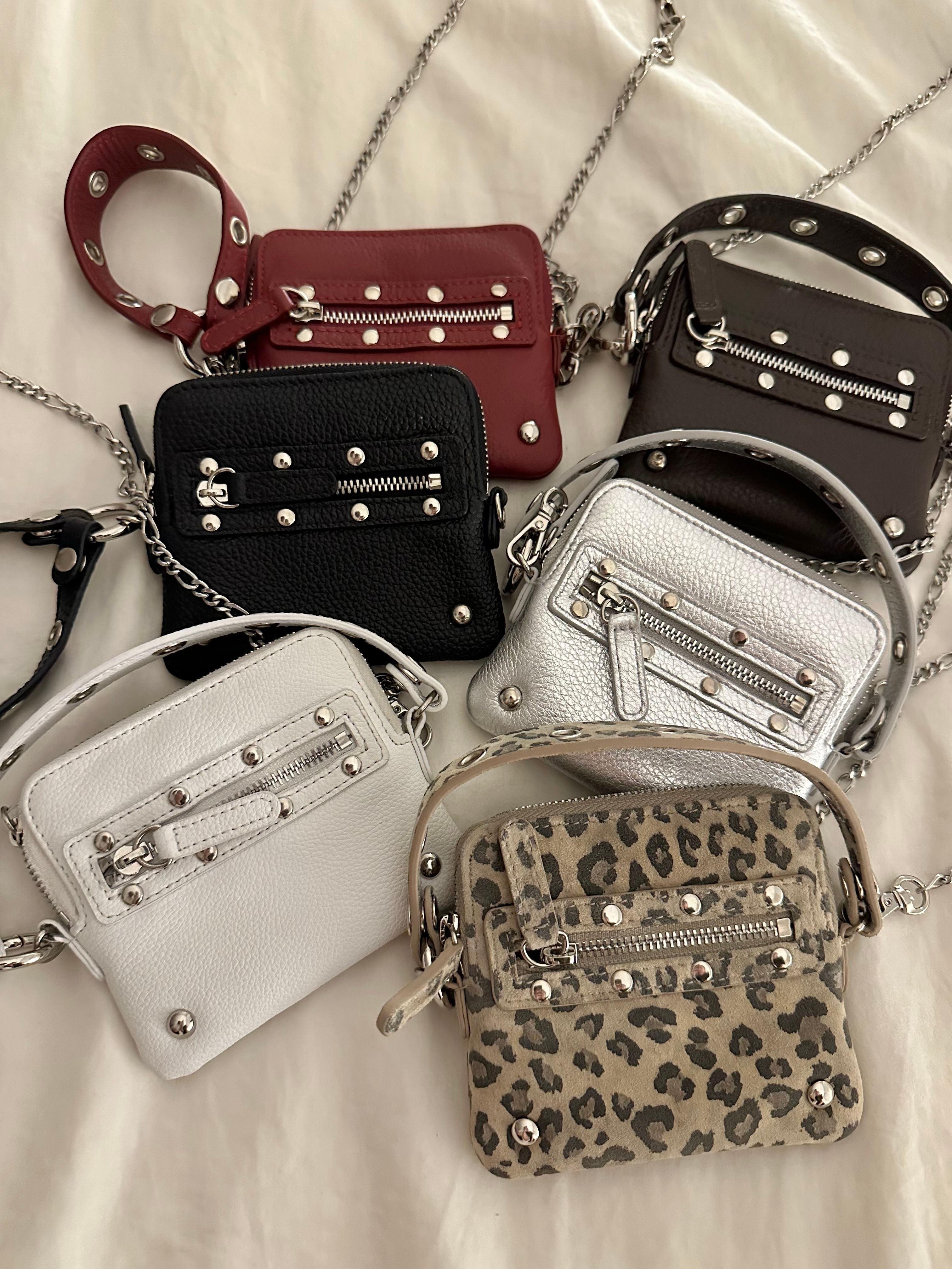 DEINET STUD CROSS CHAIN WALLET IN BLACK - DEINET
