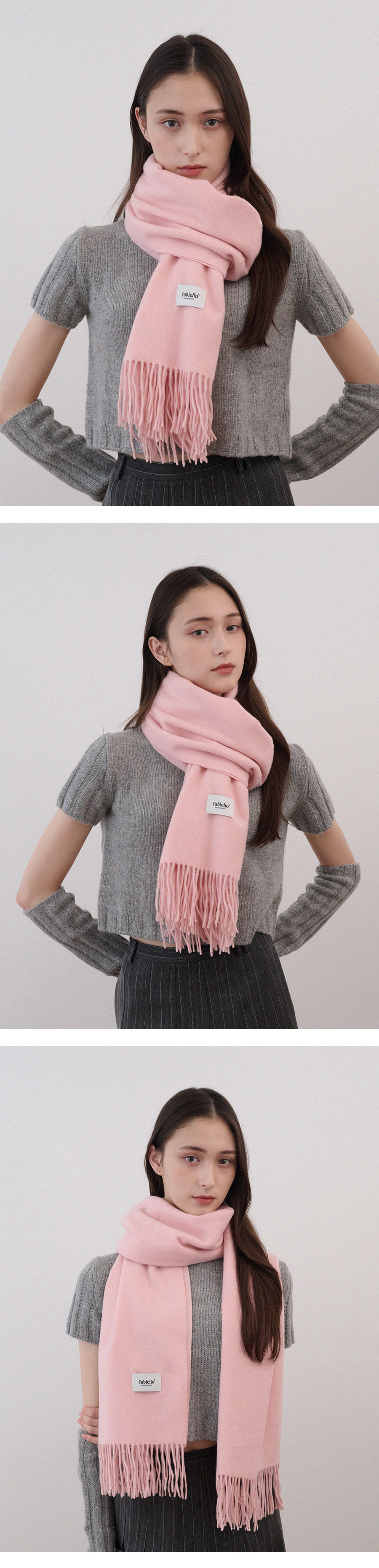マフラー・ストール FABIELLO Wool touch estoni muffler (milk pink) Wool touch estoni muffler (milk pink) - 감도 깊은 취향