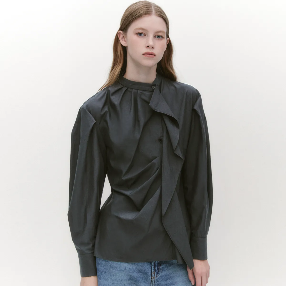 Unbalance Draped Blouse