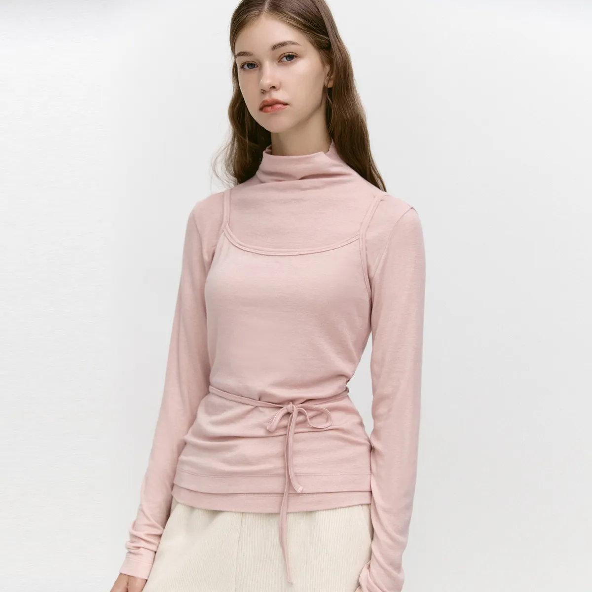 Cowl Neck T-shirts (Bustier Set) PINK - 감도 깊은 취향 셀렉트샵 29CM