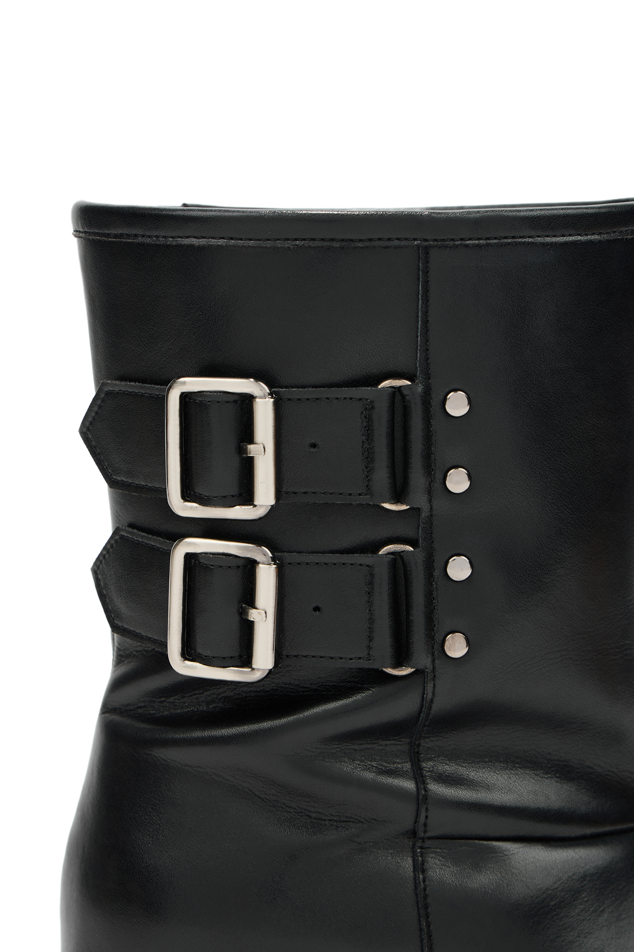 TEDDY BEAR BUCKLE BOOTS IN LEATHER BLACK - 감도 깊은 취향