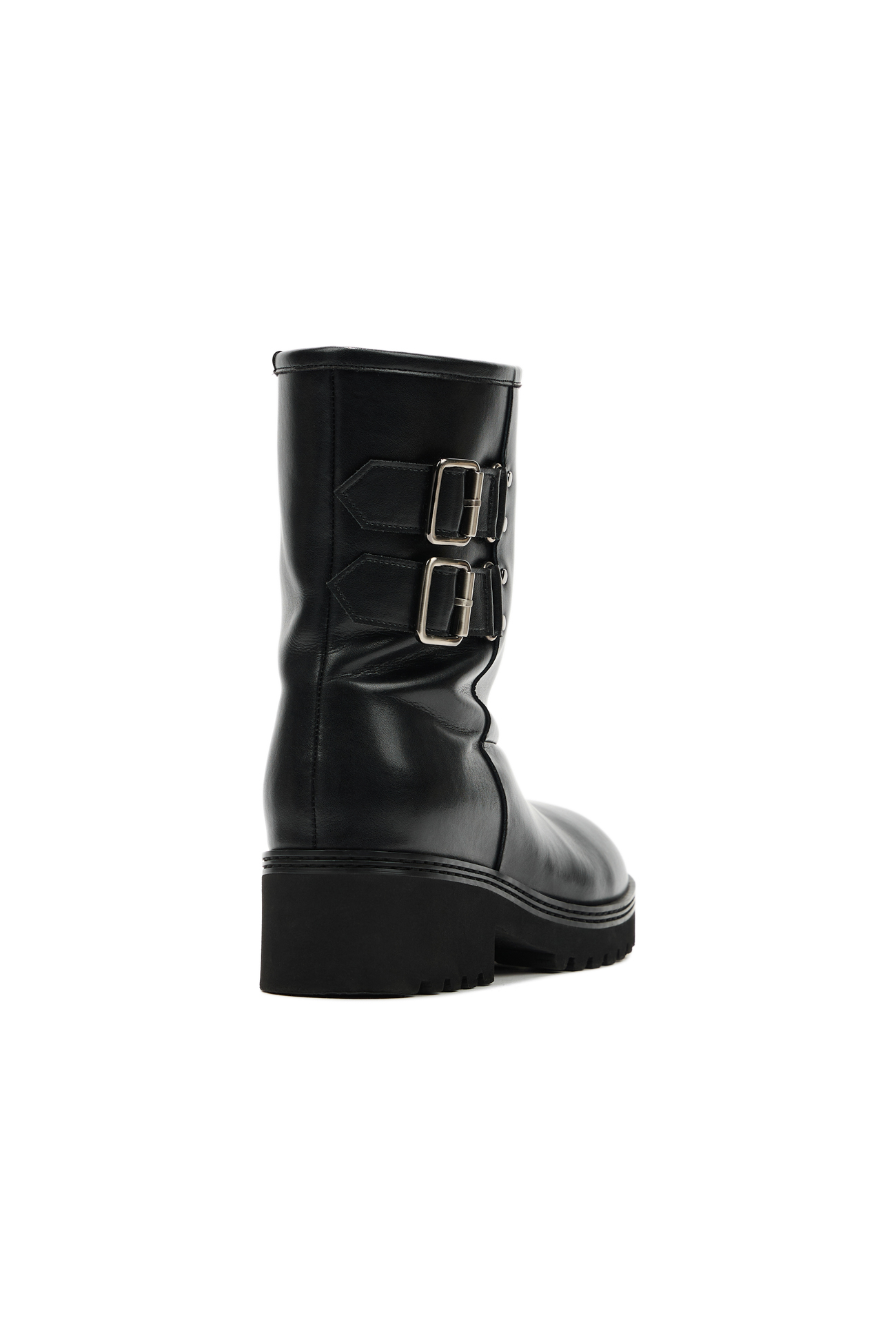 TEDDY BEAR BUCKLE BOOTS IN LEATHER BLACK - 감도 깊은 취향