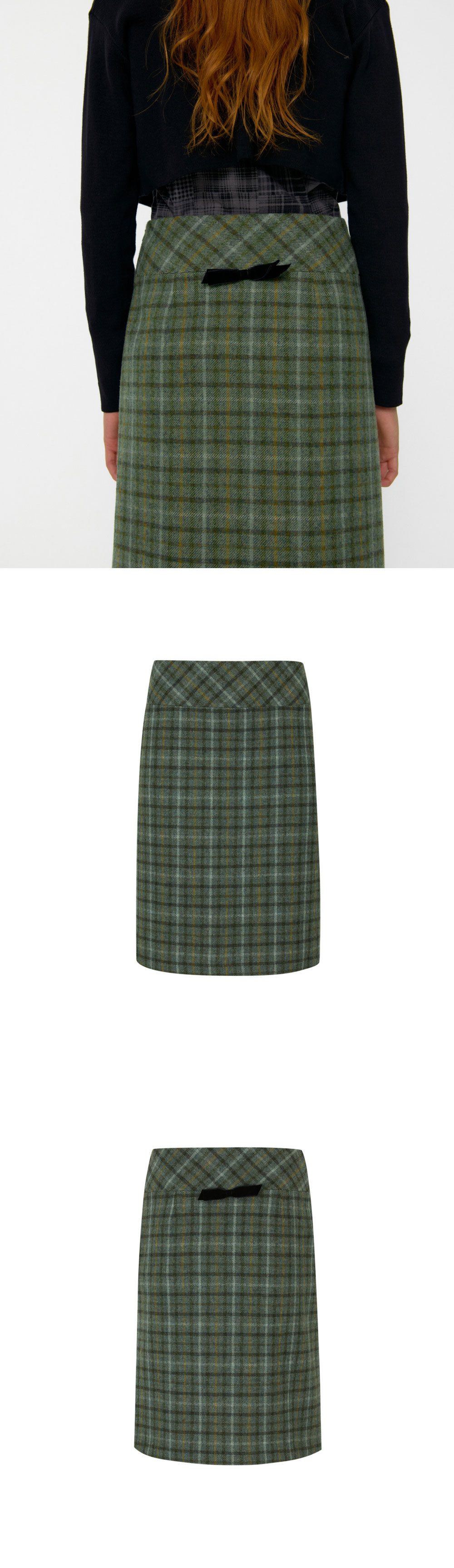 Joy Wool Check Midi Skirt (Green) - 감도 깊은 취향 셀렉트샵 29CM