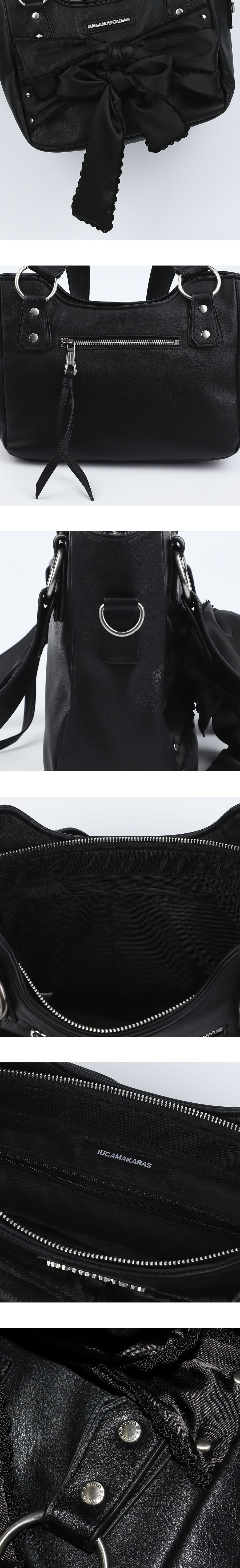 韓国商品/IUGAMAKARAS Eyelet Ribbon Leather Shoulder Bag MUSINSA | IUGAMAKARAS Eyelet Ribbon Leather Shoulder Bag (Black)