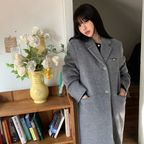 24 Winter_ Grey Baby Alpaca Single Coat