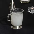 실버 핸들 내열유리 글라스 유리컵300ML 2P