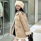 [12차-2/7예약배송]Wool shearing collar suede mustang coat_Beige