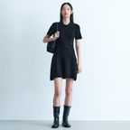 Ribbed Knit Dress  Black (KE485UM025)