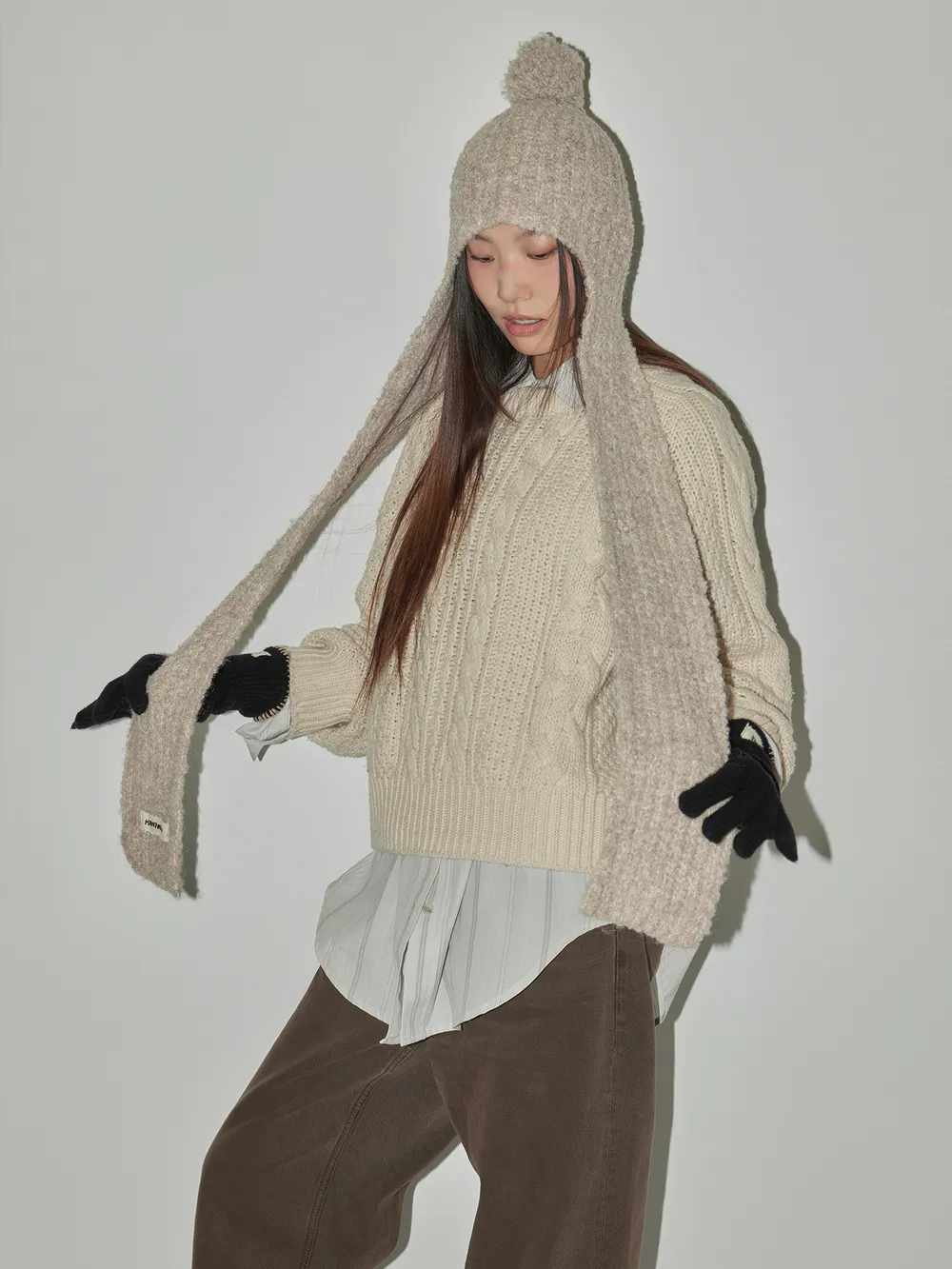 knit bell muffler hat (BEIGE) - 감도 깊은 취향 셀렉트샵 29CM
